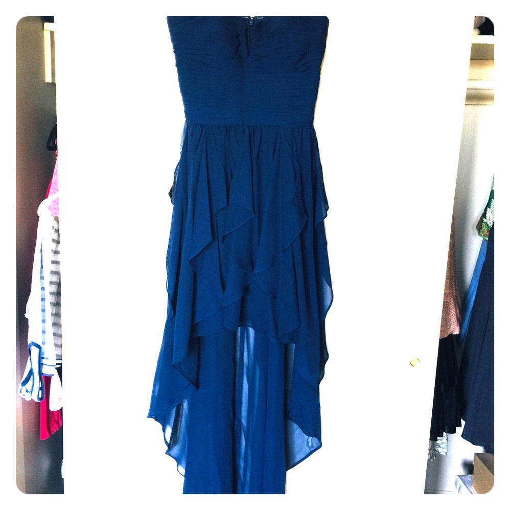 Strapless navy dress